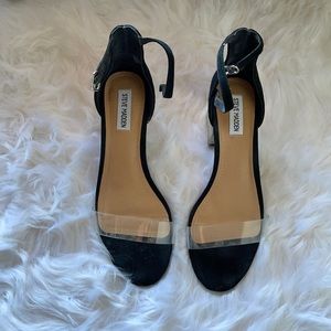 Steve Madden black ankle strapped heels